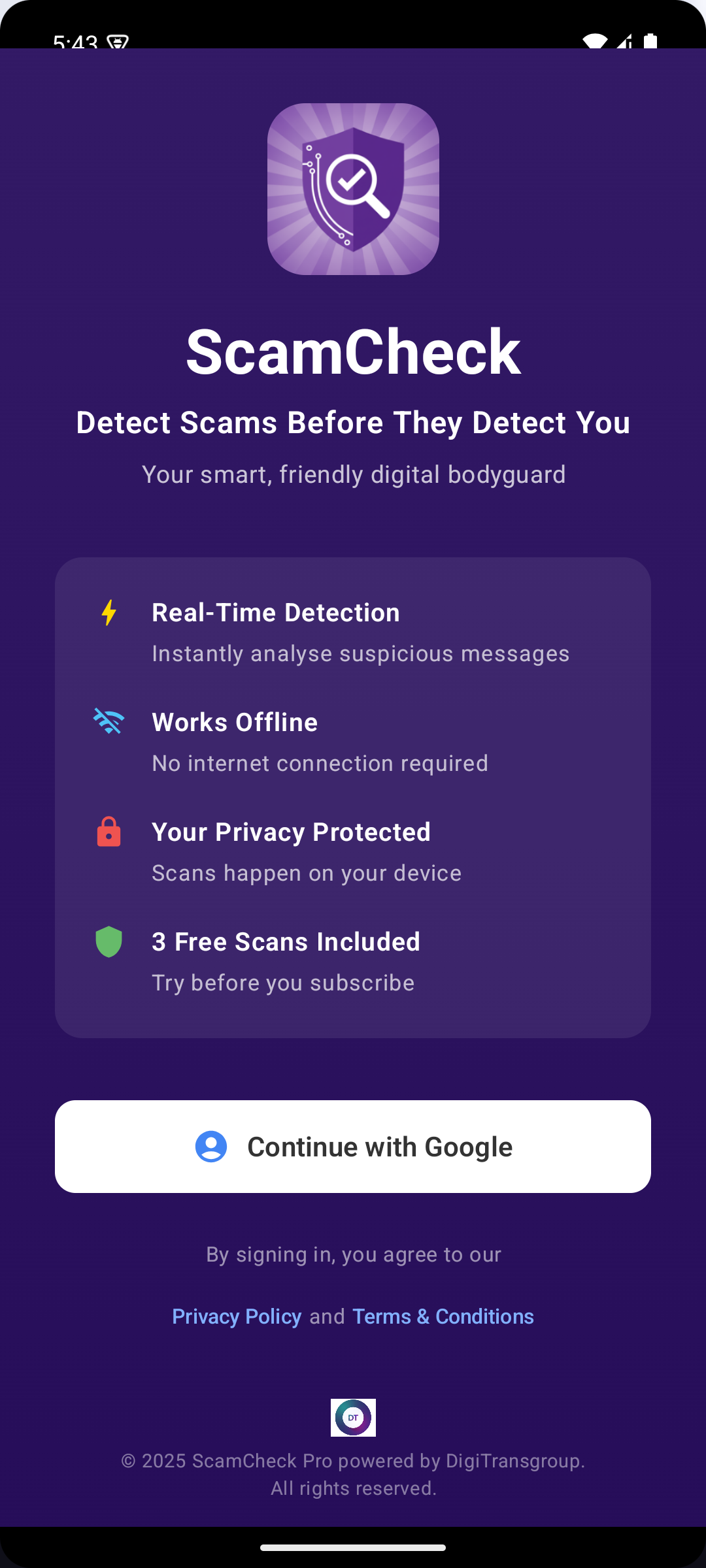 ScamCheck on Android