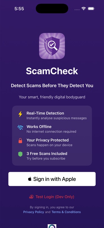 ScamCheck on iOS